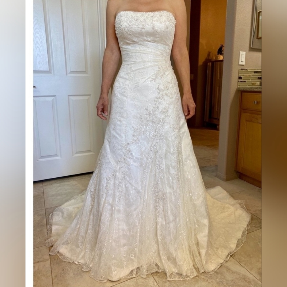 Maggie Sottero Haute Couture Satin & Lace Imperial Gown - Picture 3 of 5